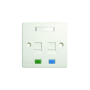 2 Port UK Style Wall Plate With Shutter