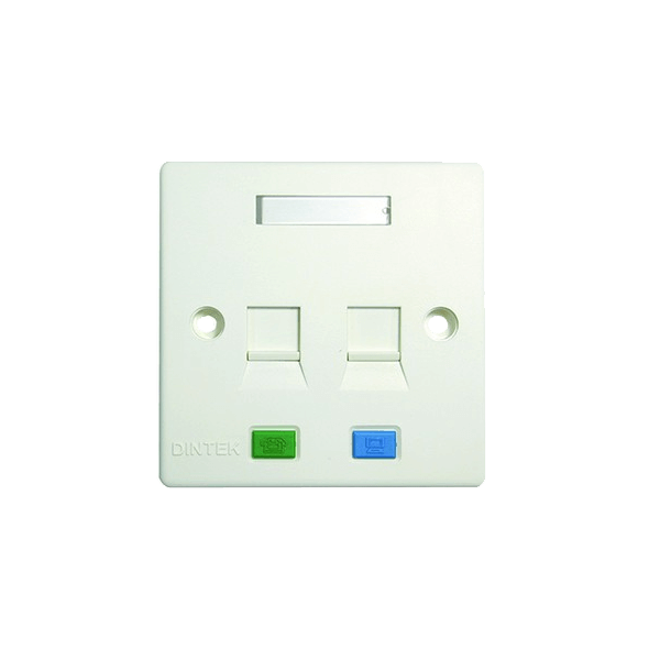 2 Port UK Style Wall Plate With Shutter